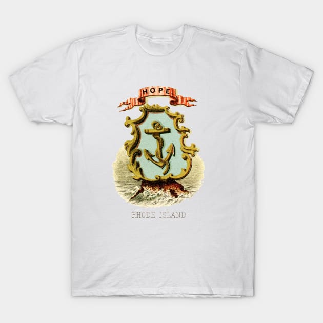 1876 Rhode Island Coat of Arms T-Shirt by historicimage